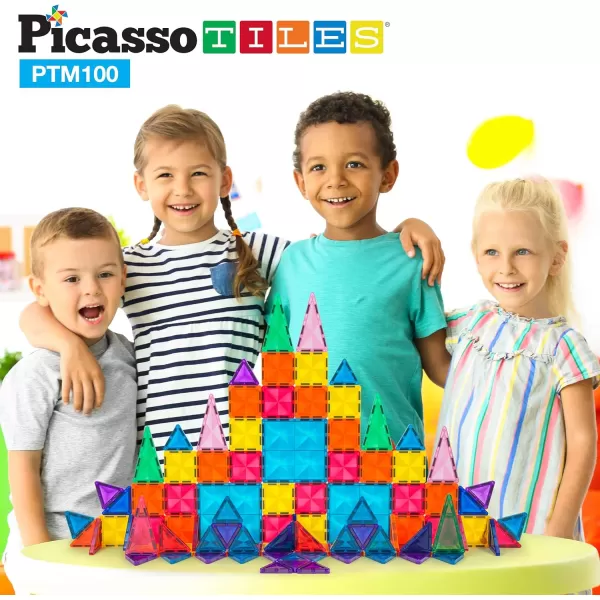 PicassoTiles 100 Pieces Magnetic Tiles Building Blocks Mini Size Diamond Series Magnet Toys Travel Size OnTheGo Construction Sensory Toys Gifts Educational Set STEM Learning Kit Playset PTM100PicassoTiles 100 Pieces Magnetic Tiles Building Blocks Mini Size Diamond Series Magnet Toys Travel Size OnTheGo Construction Sensory Toys Gifts Educational Set STEM Learning Kit Playset PTM100