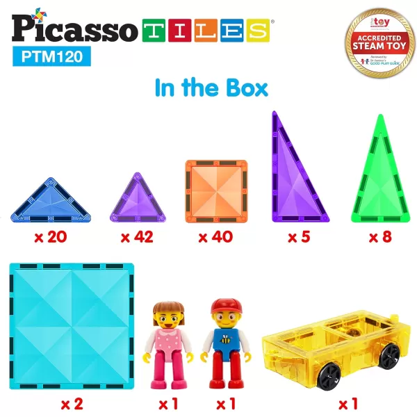 PicassoTiles 30 Piece Magnetic Tiles Building Blocks Mini Size Diamond Series Magnet Toys Travel Size OnTheGo Magnet Construction Sensory Toys Gifts Educational Set STEM Learning Kit Playset PTM30120pc
