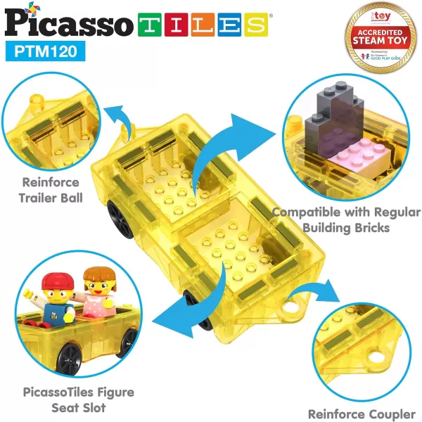 PicassoTiles 30 Piece Magnetic Tiles Building Blocks Mini Size Diamond Series Magnet Toys Travel Size OnTheGo Magnet Construction Sensory Toys Gifts Educational Set STEM Learning Kit Playset PTM30120pc