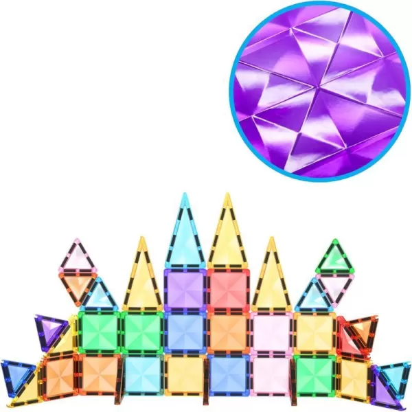 PicassoTiles 30 Piece Magnetic Tiles Building Blocks Mini Size Diamond Series Magnet Toys Travel Size OnTheGo Magnet Construction Sensory Toys Gifts Educational Set STEM Learning Kit Playset PTM3040pc