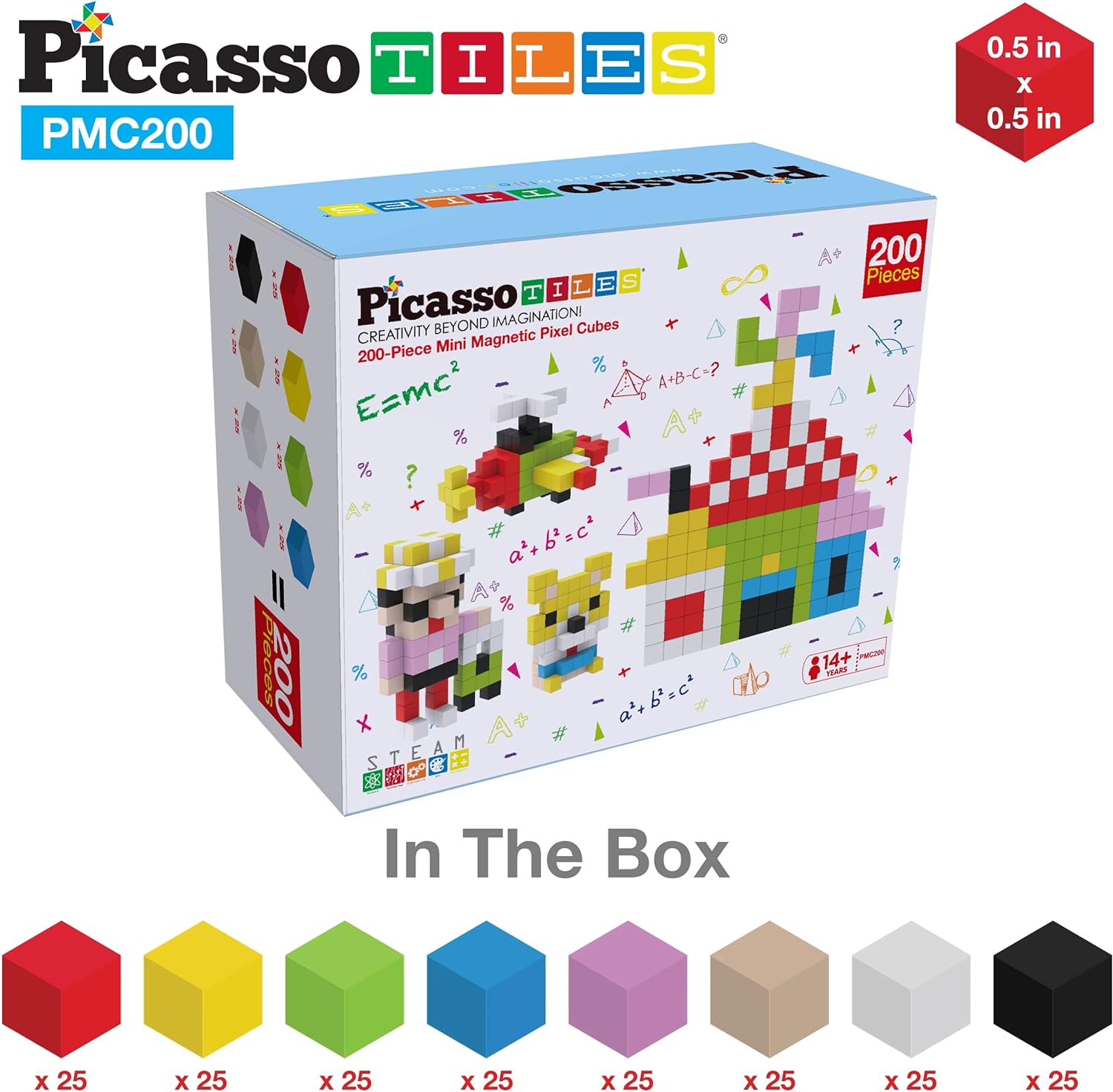 PicassoTiles 05 Pixel Magnetic Puzzle Cube 200 Piece Mix amp Match Cubes Sensory Toys STEAM Education Learning Building Block Magnets Children Construction Toy Set Stacking Magnet Creative Kit PMC200PicassoTiles 05 Pixel Magnetic Puzzle Cube 200 Piece Mix amp Match Cubes Sensory Toys STEAM Education Learning Building Block Magnets Children Construction Toy Set Stacking Magnet Creative Kit PMC200