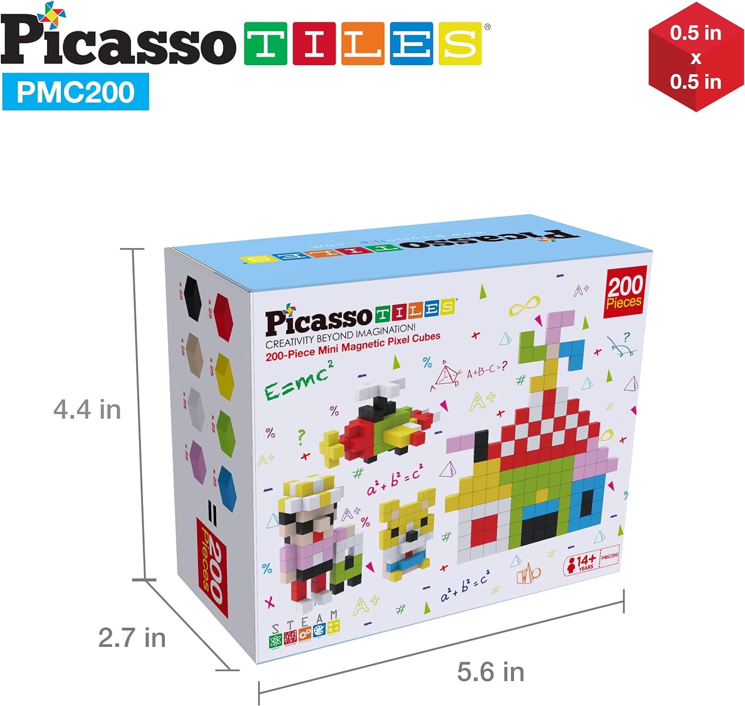 PicassoTiles 05 Pixel Magnetic Puzzle Cube 200 Piece Mix amp Match Cubes Sensory Toys STEAM Education Learning Building Block Magnets Children Construction Toy Set Stacking Magnet Creative Kit PMC200PicassoTiles 05 Pixel Magnetic Puzzle Cube 200 Piece Mix amp Match Cubes Sensory Toys STEAM Education Learning Building Block Magnets Children Construction Toy Set Stacking Magnet Creative Kit PMC200