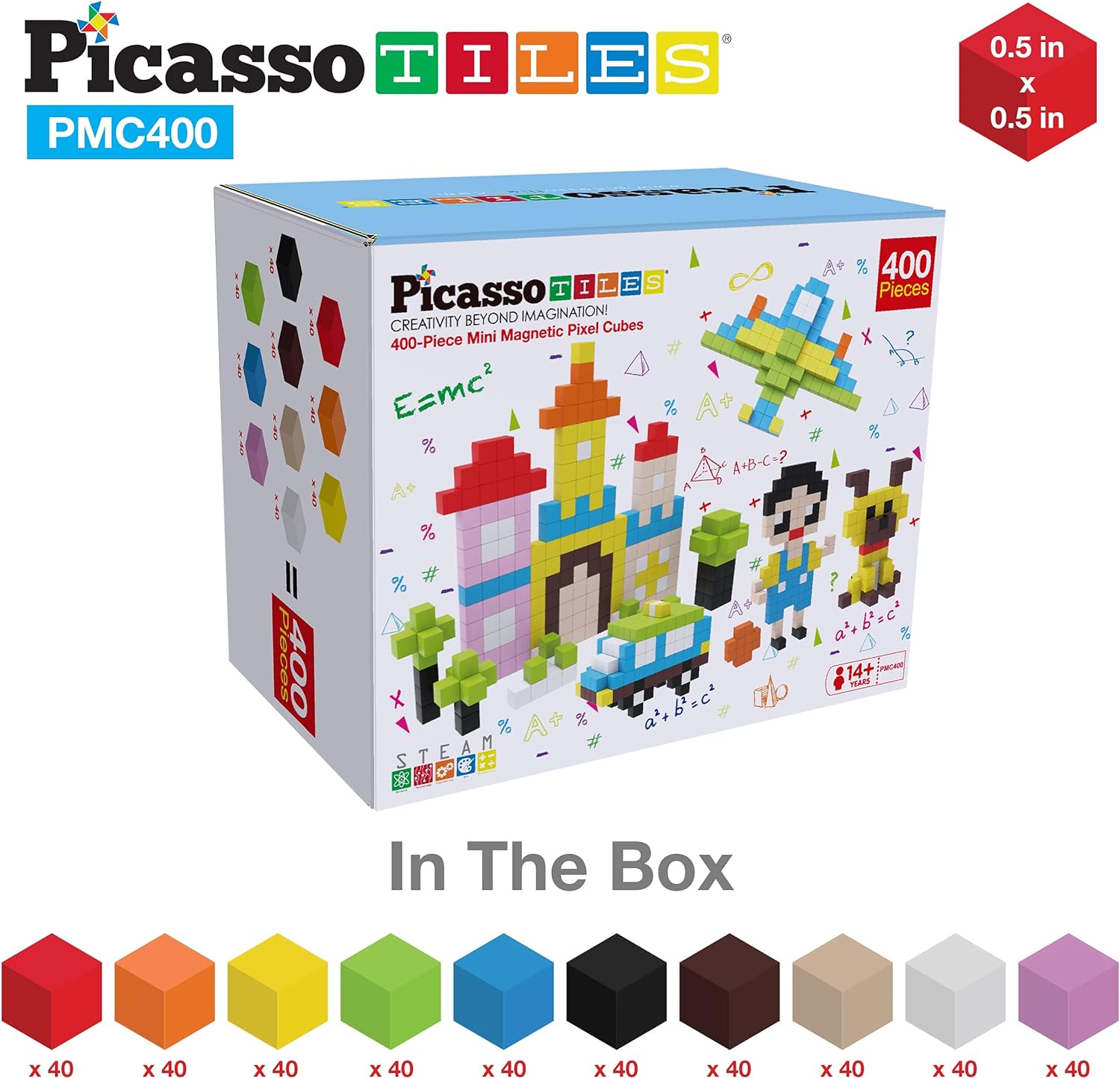 PicassoTiles 05 Pixel Magnetic Puzzle Cube 400 Piece Mix amp Match Cubes Sensory Toys STEAM Education Learning Building Block Magnets Children Construction Toy Set Stacking Magnet Creative Kit PMC400PicassoTiles 05 Pixel Magnetic Puzzle Cube 400 Piece Mix amp Match Cubes Sensory Toys STEAM Education Learning Building Block Magnets Children Construction Toy Set Stacking Magnet Creative Kit PMC400