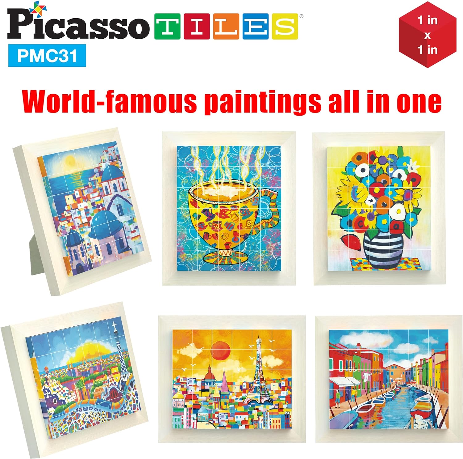 PicassoTiles 102 Pieces 1 Magnetic Toy Building Block Cubes Building Block 3D Cube Construction Cubes Magnet Sensory Toys Gifts Educational with Free Idea Book for Kid Boy Girl amp Toddler PMC102FrameArt30