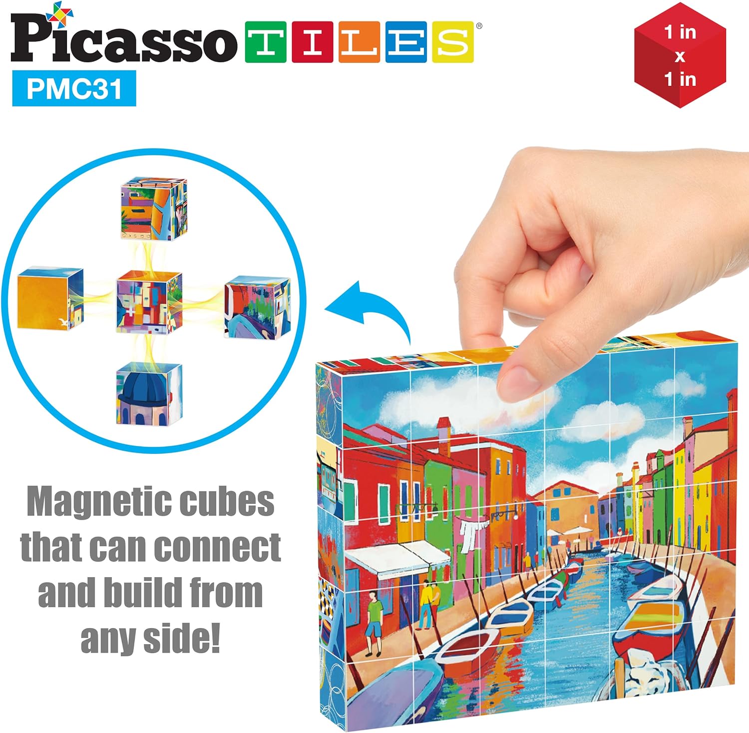 PicassoTiles 102 Pieces 1 Magnetic Toy Building Block Cubes Building Block 3D Cube Construction Cubes Magnet Sensory Toys Gifts Educational with Free Idea Book for Kid Boy Girl amp Toddler PMC102FrameArt30