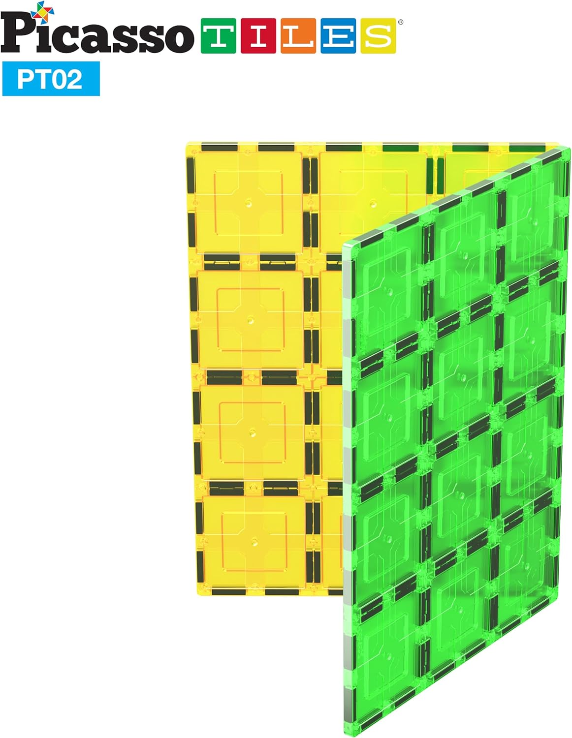 PicassoTiles 28 Piece 12x9 12x3 9x3 Large Stabilizer Building Block Base 28pc Jumbo XL Plate Foundation Kit Magnetic Building Blocks Magnet Tiles Educational Construction Stacking STEM Toy SetPT02