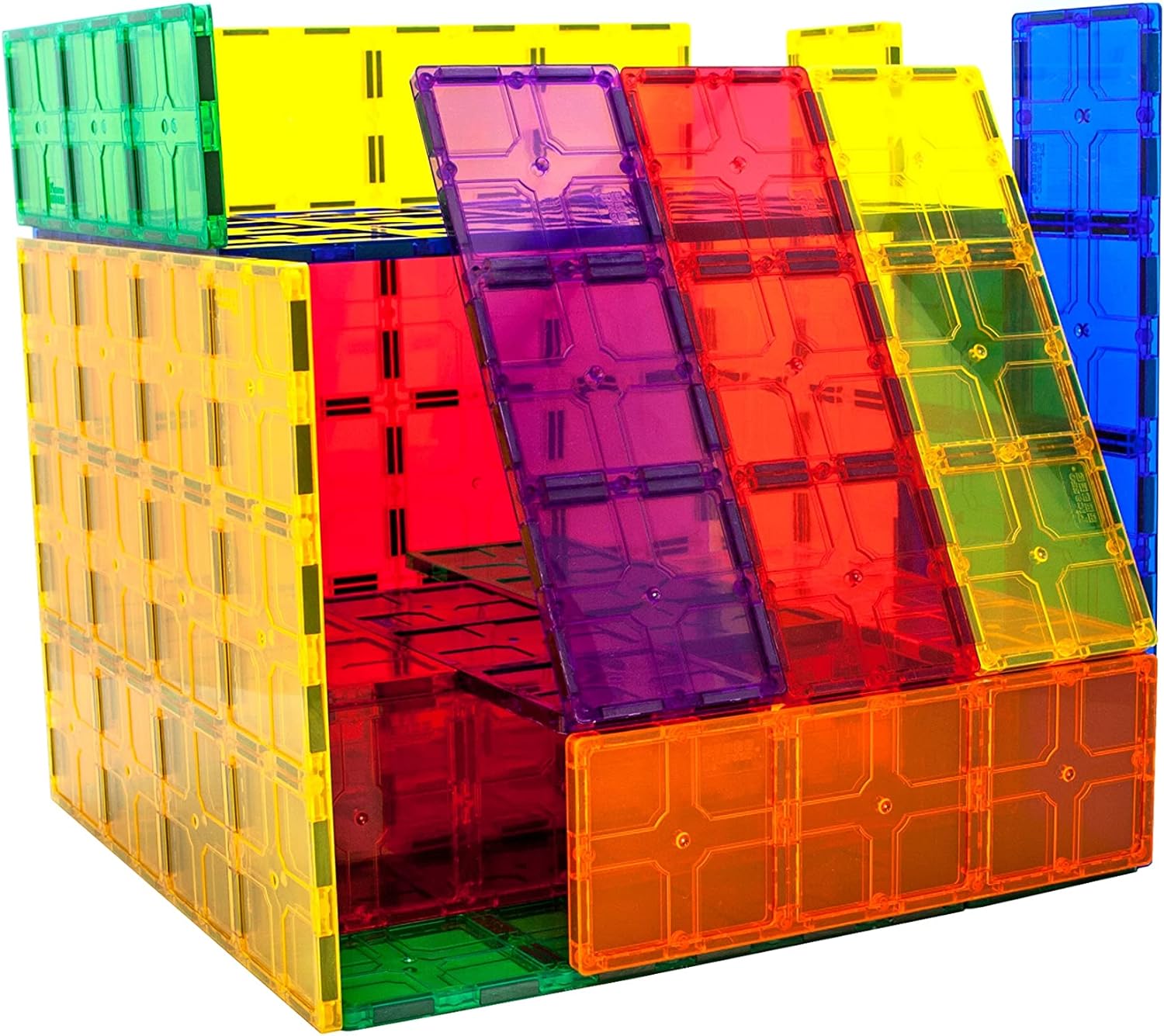 PicassoTiles 28 Piece 12x9 12x3 9x3 Large Stabilizer Building Block Base 28pc Jumbo XL Plate Foundation Kit Magnetic Building Blocks Magnet Tiles Educational Construction Stacking STEM Toy SetPT28