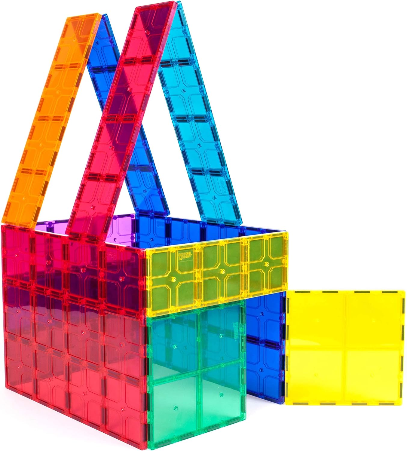 PicassoTiles 28 Piece 12x9 12x3 9x3 Large Stabilizer Building Block Base 28pc Jumbo XL Plate Foundation Kit Magnetic Building Blocks Magnet Tiles Educational Construction Stacking STEM Toy SetPT12