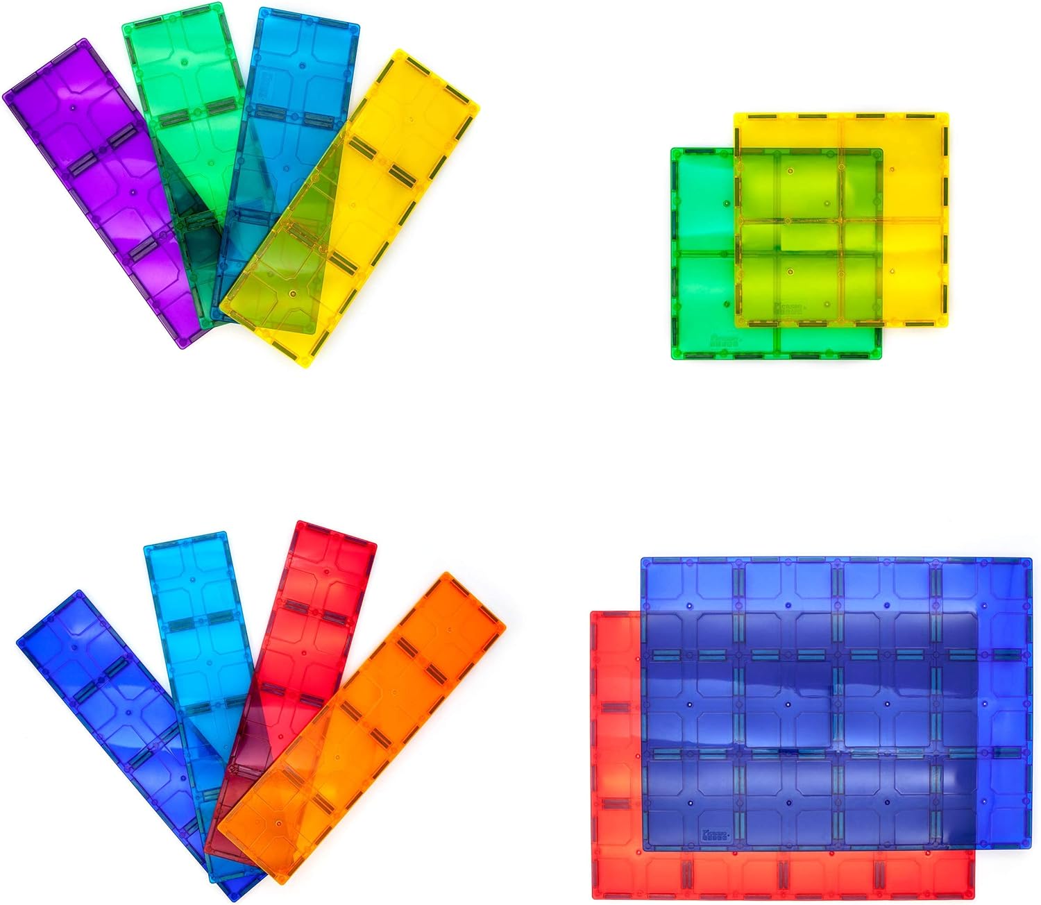 PicassoTiles 28 Piece 12x9 12x3 9x3 Large Stabilizer Building Block Base 28pc Jumbo XL Plate Foundation Kit Magnetic Building Blocks Magnet Tiles Educational Construction Stacking STEM Toy SetPT12