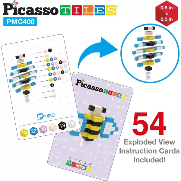 PicassoTiles 05 Pixel Magnetic Puzzle Cube 400 Piece Mix amp Match Cubes Sensory Toys STEAM Education Learning Building Block Magnets Children Construction Toy Set Stacking Magnet Creative Kit PMC400PicassoTiles 05 Pixel Magnetic Puzzle Cube 400 Piece Mix amp Match Cubes Sensory Toys STEAM Education Learning Building Block Magnets Children Construction Toy Set Stacking Magnet Creative Kit PMC400