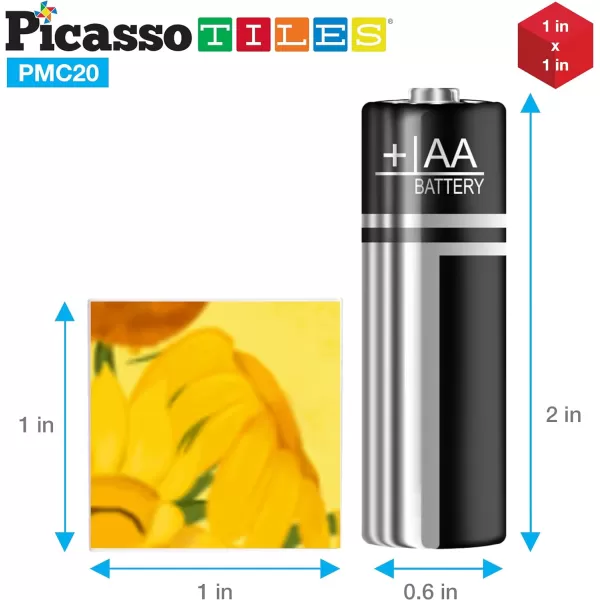 PicassoTiles 1 Magnetic Puzzle Building Cubes Blocks for kids Van Gogh puzzle Mona Lisa Hand puzzle kids toys 3 year old boy girl STEM toys Toddler TeenYoung ExplorersEducational Popular ArtArt 20PC