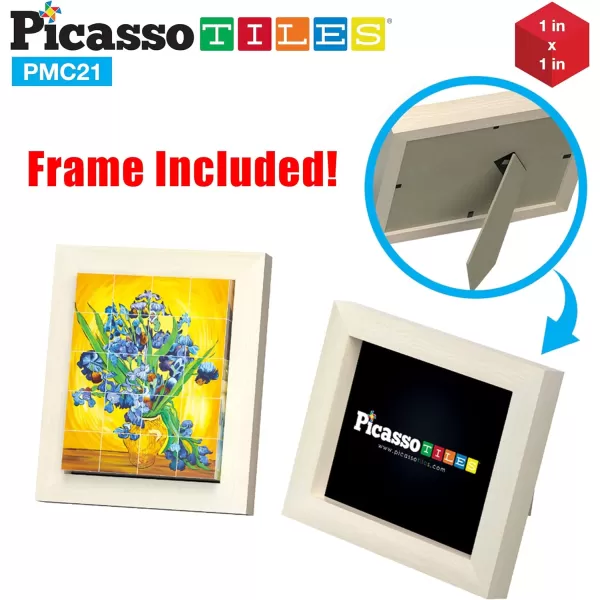 PicassoTiles 1 Magnetic Puzzle Building Cubes Blocks for kids Van Gogh puzzle Mona Lisa Hand puzzle kids toys 3 year old boy girl STEM toys Toddler TeenYoung ExplorersEducational Popular ArtFrameArt 20PC