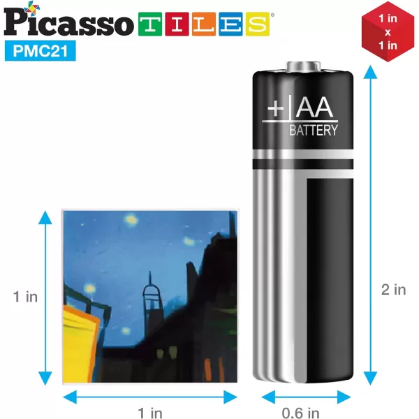 PicassoTiles 1 Magnetic Puzzle Building Cubes Blocks for kids Van Gogh puzzle Mona Lisa Hand puzzle kids toys 3 year old boy girl STEM toys Toddler TeenYoung ExplorersEducational Popular ArtFrameArt 20PC