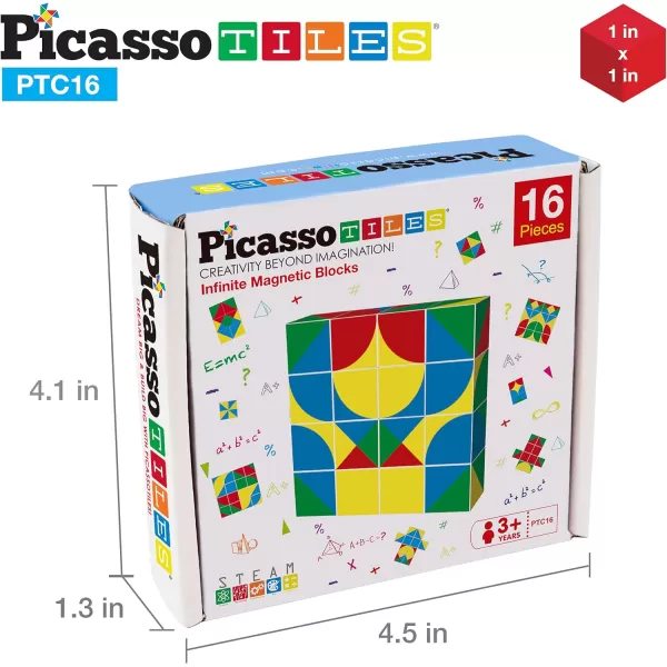 PicassoTiles 1 Magnetic Puzzle Building Cubes Blocks for kids Van Gogh puzzle Mona Lisa Hand puzzle kids toys 3 year old boy girl STEM toys Toddler TeenYoung ExplorersEducational Popular ArtGeo2 16PC