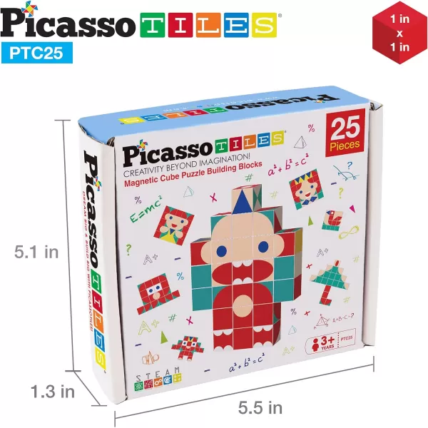 PicassoTiles 1 Magnetic Puzzle Building Cubes Blocks for kids Van Gogh puzzle Mona Lisa Hand puzzle kids toys 3 year old boy girl STEM toys Toddler TeenYoung ExplorersEducational Popular ArtBaby 25PC