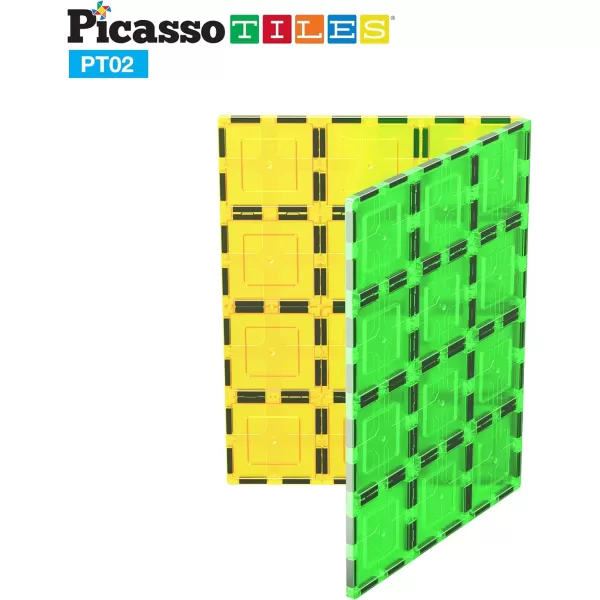 PicassoTiles 28 Piece 12x9 12x3 9x3 Large Stabilizer Building Block Base 28pc Jumbo XL Plate Foundation Kit Magnetic Building Blocks Magnet Tiles Educational Construction Stacking STEM Toy SetPT02