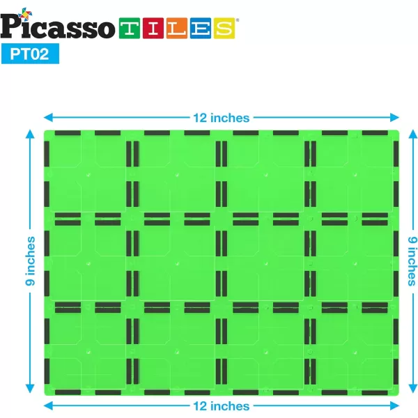 PicassoTiles 28 Piece 12x9 12x3 9x3 Large Stabilizer Building Block Base 28pc Jumbo XL Plate Foundation Kit Magnetic Building Blocks Magnet Tiles Educational Construction Stacking STEM Toy SetPT02