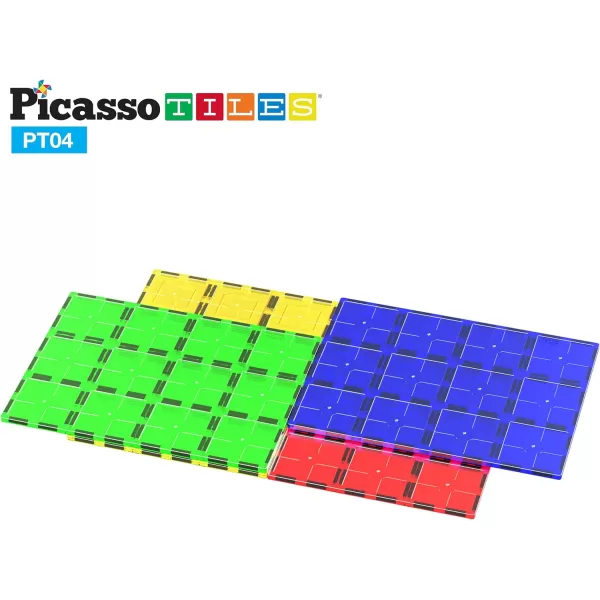PicassoTiles 28 Piece 12x9 12x3 9x3 Large Stabilizer Building Block Base 28pc Jumbo XL Plate Foundation Kit Magnetic Building Blocks Magnet Tiles Educational Construction Stacking STEM Toy SetPT04