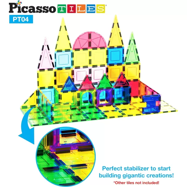 PicassoTiles 28 Piece 12x9 12x3 9x3 Large Stabilizer Building Block Base 28pc Jumbo XL Plate Foundation Kit Magnetic Building Blocks Magnet Tiles Educational Construction Stacking STEM Toy SetPT04