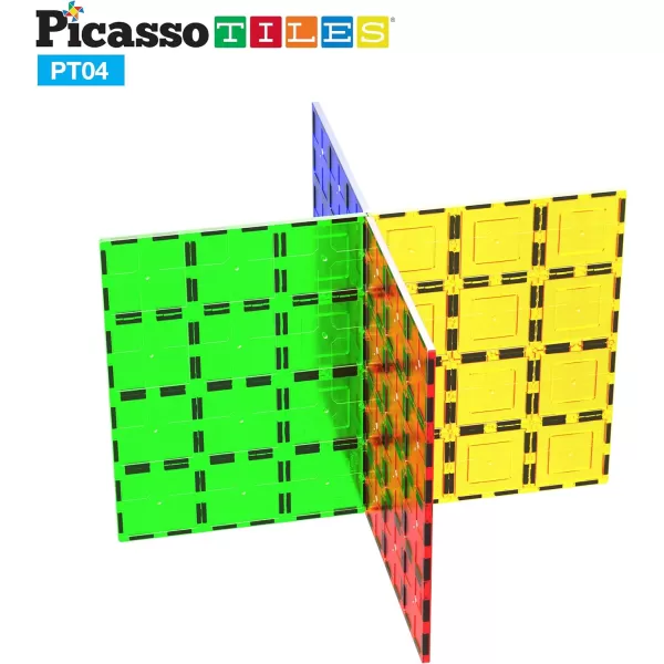 PicassoTiles 28 Piece 12x9 12x3 9x3 Large Stabilizer Building Block Base 28pc Jumbo XL Plate Foundation Kit Magnetic Building Blocks Magnet Tiles Educational Construction Stacking STEM Toy SetPT04