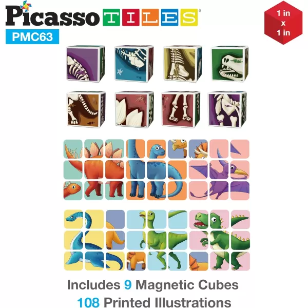 PicassoTiles Magnetic Puzzle Cube 3D Magic Dinosaur XRay Blocks 63 Piece Mix amp Match Cubes Sensory Toys STEAM Learning Building Block Children Construction Toy Set Stacking Magnet Creative Kit PMC63PicassoTiles Magnetic Puzzle Cube 3D Magic Dinosaur XRay Blocks 63 Piece Mix amp Match Cubes Sensory Toys STEAM Learning Building Block Children Construction Toy Set Stacking Magnet Creative Kit PMC63