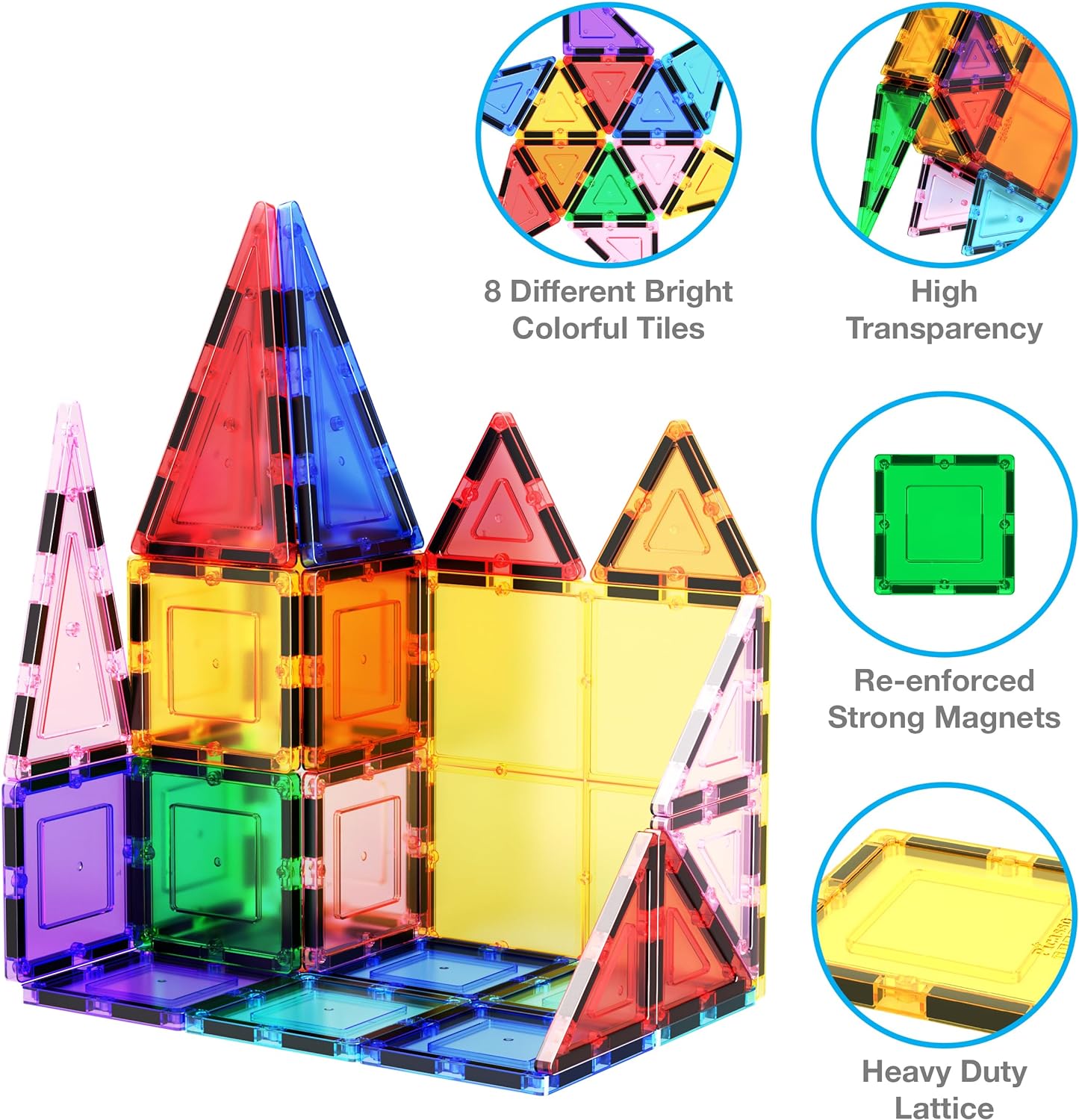 PicassoTiles 100 Piece Set 100pcs Magnet Building Tiles Clear Magnetic 3D Blocks Construction Playboards Creativity Beyond Imagination Inspirational Recreational Educational ConventionalPicassoTiles 100 Piece Set 100pcs Magnet Building Tiles Clear Magnetic 3D Blocks Construction Playboards Creativity Beyond Imagination Inspirational Recreational Educational Conventional