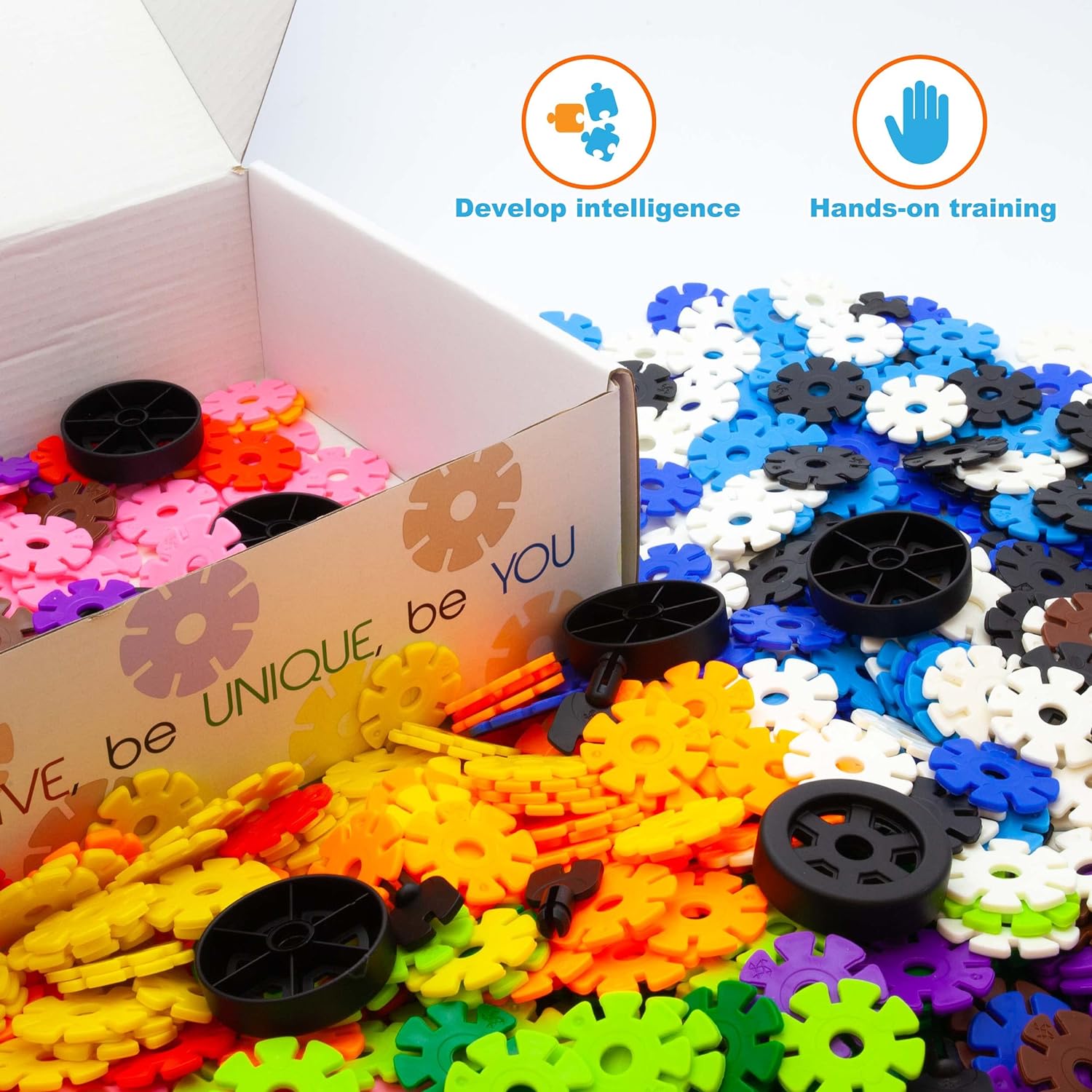 PicassoTiles Building Chips 600 Pieces Interlocking Construction Chips Creative Disc Block Toy Set STEM Learning Toys for Early Education and Child Brain Development Kids Boys Girls Age 3 and Up PTF60PTF80