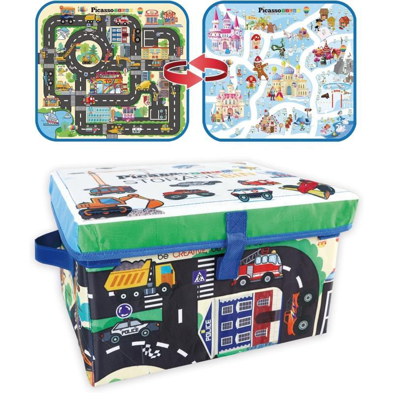 PicassoTiles 2 Piece Car Truck Construction Kit Toy Set Vehicle Educational Building Tile Magnetic Blocks Puzzle Magnets Toys with ReEnforced Hitch and Long Bed for Girls Boys Toddler Ages 3PTA30