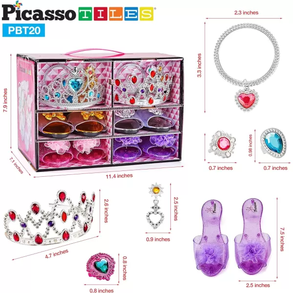 PicassoTiles Kids 20 Piece Fairytale Royal Princess Dress Up Pretend Play Tiara Jewelry Boutique Shoes amp Fashion Accessories Toy Collection for Girls Children Ages 5 STEM Creative Imagination ToysPicassoTiles Kids 20 Piece Fairytale Royal Princess Dress Up Pretend Play Tiara Jewelry Boutique Shoes amp Fashion Accessories Toy Collection for Girls Children Ages 5 STEM Creative Imagination Toys
