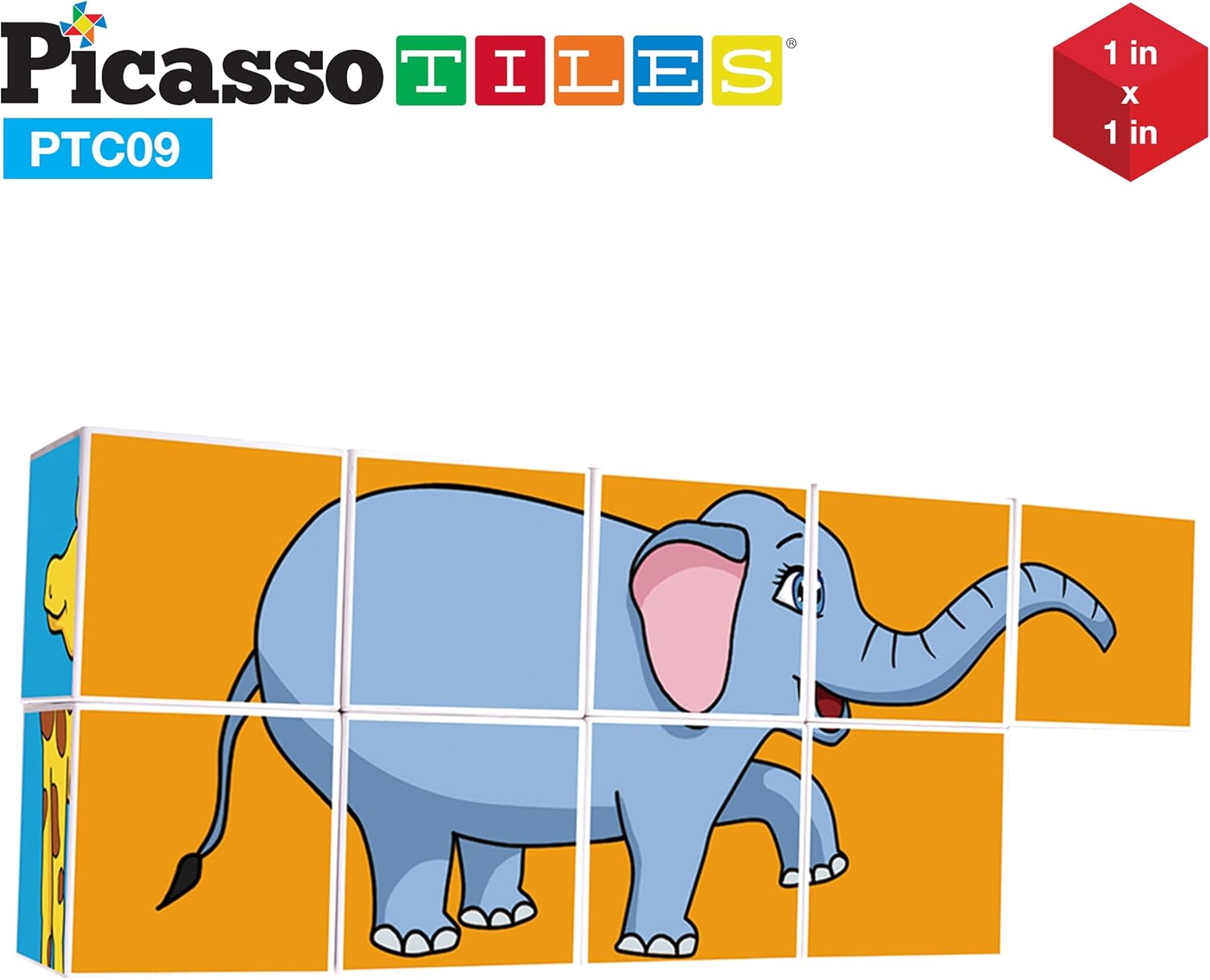Picasso Cubes 1 Magnetic Puzzle Cubes 108 Piece Magnet Construction Building Block Set Sensory Toy Early Education STEM Learning Free Ideabook with 50 Ideas Children Age 3 Boy Girl PMC108Zoo