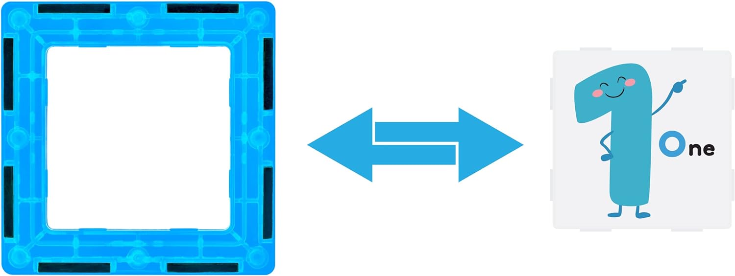 PicassoTiles 42 Piece Magnetic Building Blocks with 32pc Tiles and 10pc Clickin Educational Graphic Arts Magnet Construction Toy Set STEM Learning Playset Child Brain Development Stacking PlayboardPicassoTiles 42 Piece Magnetic Building Blocks with 32pc Tiles and 10pc Clickin Educational Graphic Arts Magnet Construction Toy Set STEM Learning Playset Child Brain Development Stacking Playboard