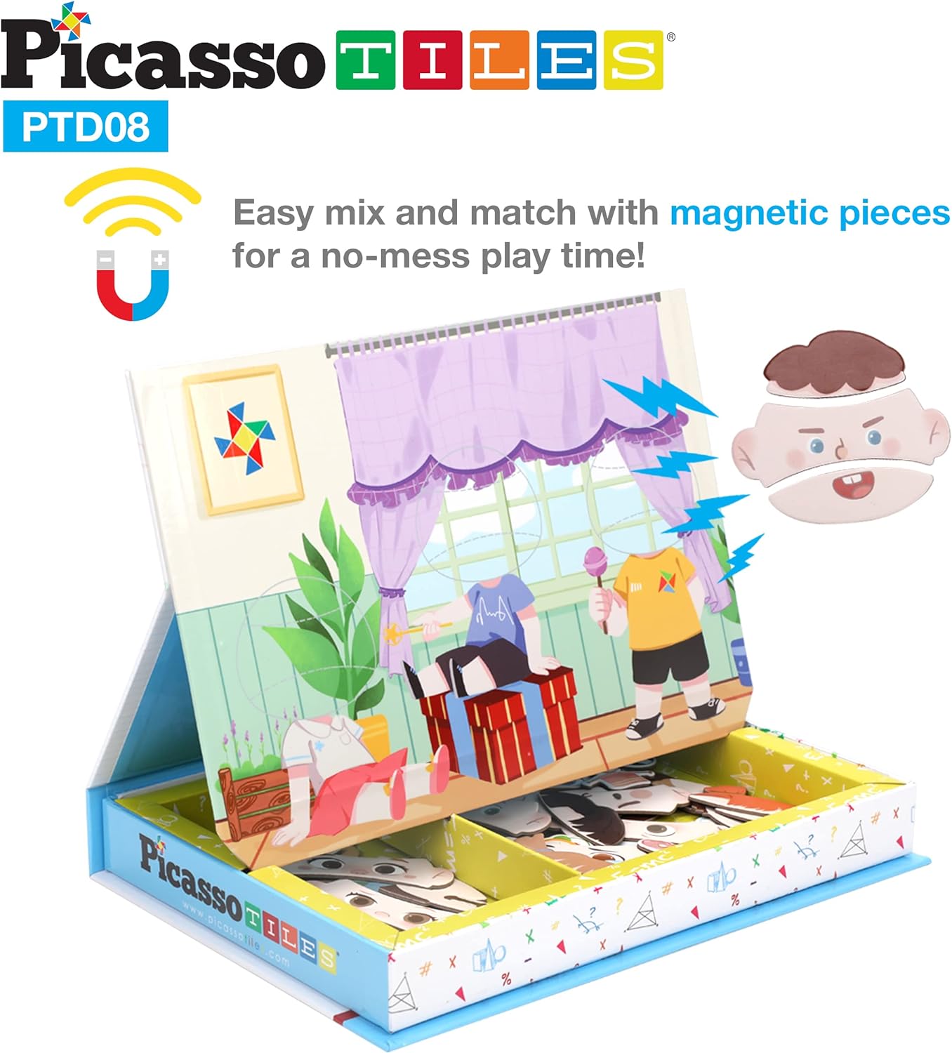 PicassoTiles 56 PCs Animal Speed Matching Game Match Identical Pairs of Animals as Fast as Possible Educational Puzzle Family Activity Board Games with Portable Storage Box for Boys amp Girls Ages 3PTD08