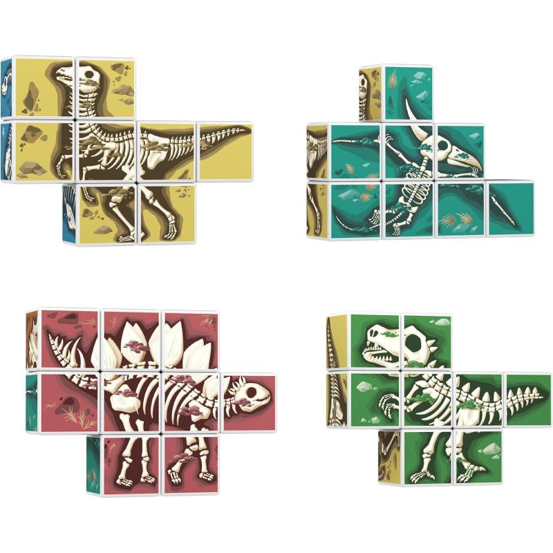 PicassoTiles 05 Pixel Magnetic Puzzle Cube 100 Piece Mix ampamp Match Cubes Sensory Toys STEAM Education Learning Building Block Magnets Children Construction Toy Set Stacking Magnet Creative Kit PMC1007in1 Dinosaur Theme