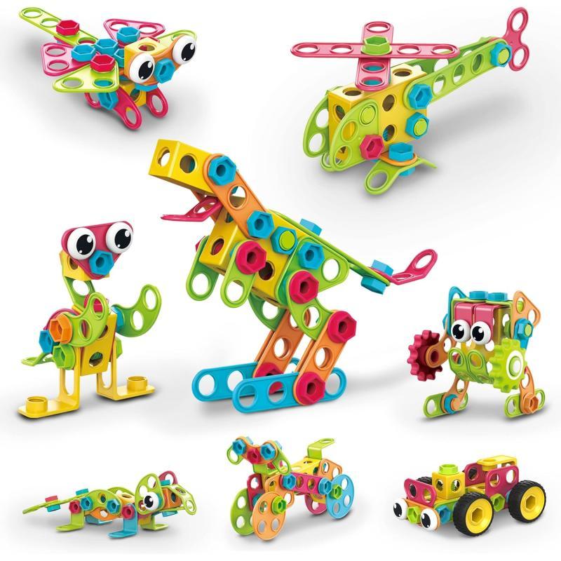 PicassoTiles STEM Kids Solar Powered Transformer Robot Educational Learning Engineering Building Toy 12in1 Creative Unique Transformation Renewable Energy Science Experiment DIY Kit Boy Girl Age 8250pc