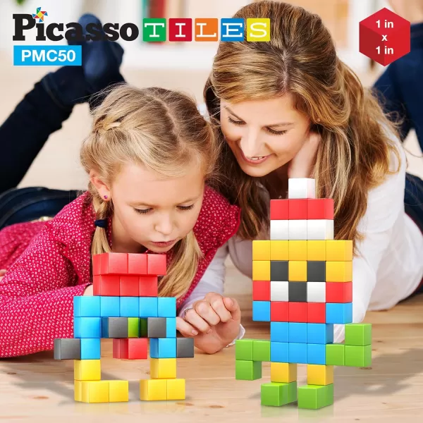 Picasso Cubes 1 Magnetic Puzzle Cubes 108 Piece Magnet Construction Building Block Set Sensory Toy Early Education STEM Learning Free Ideabook with 50 Ideas Children Age 3 Boy Girl PMC10850pc