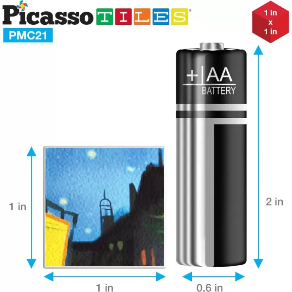 Picasso Cubes 1 Magnetic Puzzle Cubes 108 Piece Magnet Construction Building Block Set Sensory Toy Early Education STEM Learning Free Ideabook with 50 Ideas Children Age 3 Boy Girl PMC108FrameArt 20PC