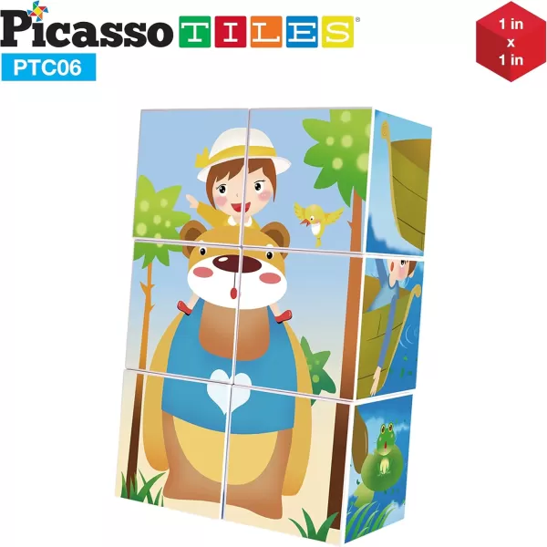 Picasso Cubes 1 Magnetic Puzzle Cubes 108 Piece Magnet Construction Building Block Set Sensory Toy Early Education STEM Learning Free Ideabook with 50 Ideas Children Age 3 Boy Girl PMC108Girl