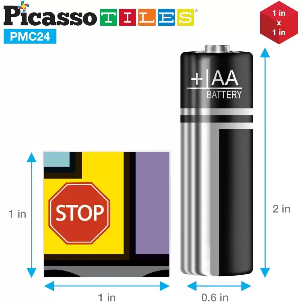 Picasso Cubes 1 Magnetic Puzzle Cubes 108 Piece Magnet Construction Building Block Set Sensory Toy Early Education STEM Learning Free Ideabook with 50 Ideas Children Age 3 Boy Girl PMC108Car