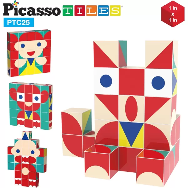 Picasso Cubes 1 Magnetic Puzzle Cubes 108 Piece Magnet Construction Building Block Set Sensory Toy Early Education STEM Learning Free Ideabook with 50 Ideas Children Age 3 Boy Girl PMC108Baby