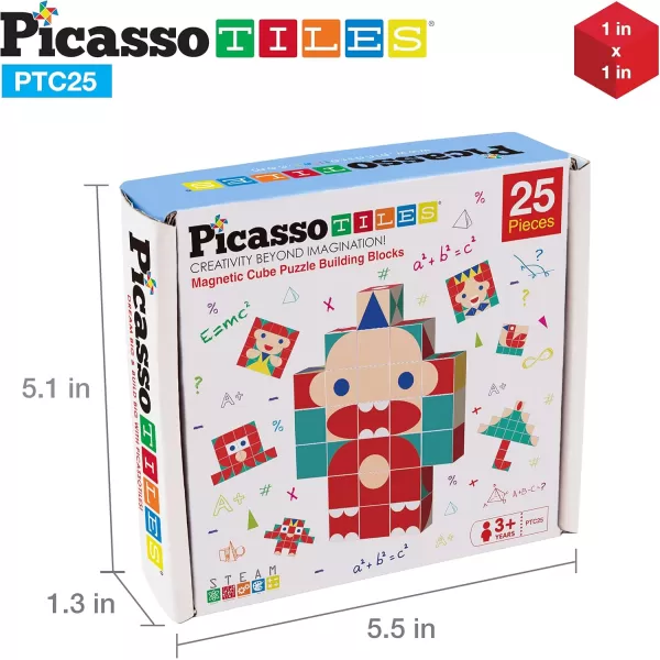 Picasso Cubes 1 Magnetic Puzzle Cubes 108 Piece Magnet Construction Building Block Set Sensory Toy Early Education STEM Learning Free Ideabook with 50 Ideas Children Age 3 Boy Girl PMC108Baby