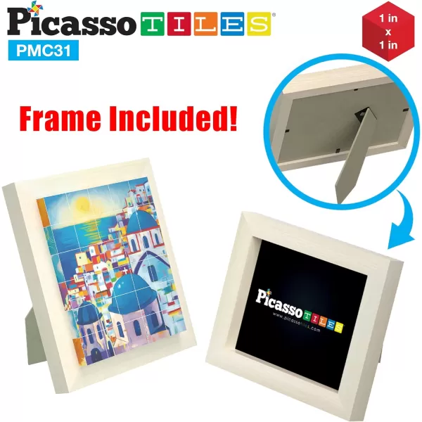 Picasso Cubes 1 Magnetic Puzzle Cubes 108 Piece Magnet Construction Building Block Set Sensory Toy Early Education STEM Learning Free Ideabook with 50 Ideas Children Age 3 Boy Girl PMC108FrameArt