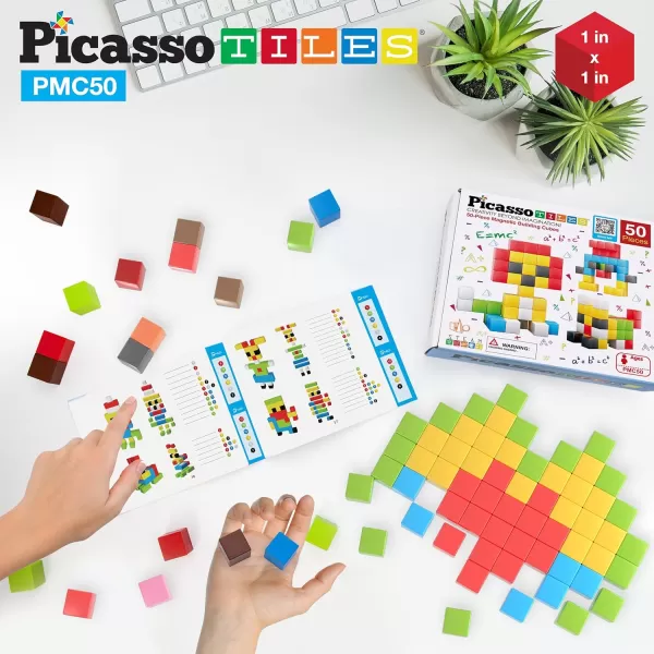 Picasso Cubes 1 Magnetic Puzzle Cubes 108 Piece Magnet Construction Building Block Set Sensory Toy Early Education STEM Learning Free Ideabook with 50 Ideas Children Age 3 Boy Girl PMC10850pc