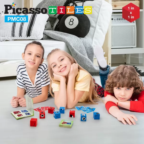 Picasso Cubes 1 Magnetic Puzzle Cubes 108 Piece Magnet Construction Building Block Set Sensory Toy Early Education STEM Learning Free Ideabook with 50 Ideas Children Age 3 Boy Girl PMC108Smile