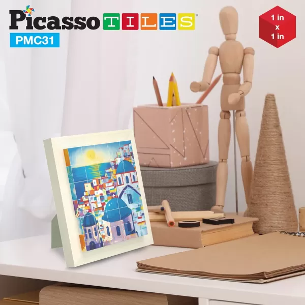 Picasso Cubes 1 Magnetic Puzzle Cubes 108 Piece Magnet Construction Building Block Set Sensory Toy Early Education STEM Learning Free Ideabook with 50 Ideas Children Age 3 Boy Girl PMC108FrameArt