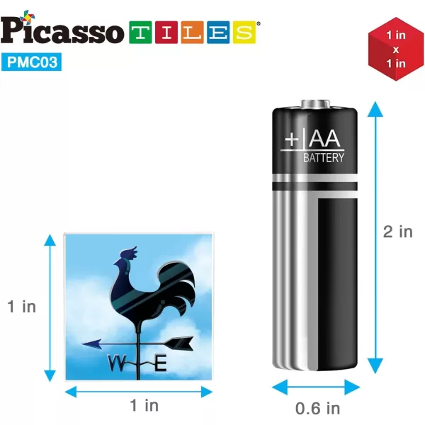 PicassoTiles 05 Pixel Magnetic Puzzle Cube 100 Piece Mix ampamp Match Cubes Sensory Toys STEAM Education Learning Building Block Magnets Children Construction Toy Set Stacking Magnet Creative Kit PMC100Cube Farm House Theme