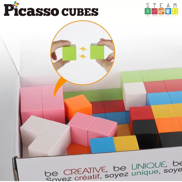 PicassoTiles 05 Pixel Magnetic Puzzle Cube 100 Piece Mix ampamp Match Cubes Sensory Toys STEAM Education Learning Building Block Magnets Children Construction Toy Set Stacking Magnet Creative Kit PMC10080 Pieces 12 3CM