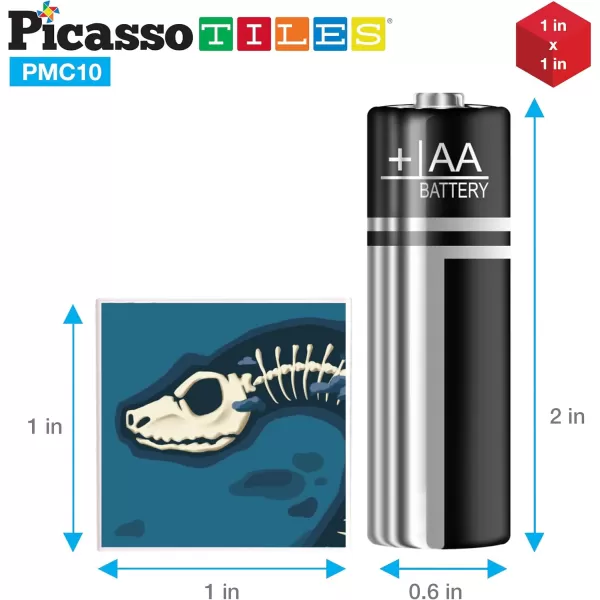 PicassoTiles 05 Pixel Magnetic Puzzle Cube 100 Piece Mix ampamp Match Cubes Sensory Toys STEAM Education Learning Building Block Magnets Children Construction Toy Set Stacking Magnet Creative Kit PMC1007in1 Dinosaur Theme