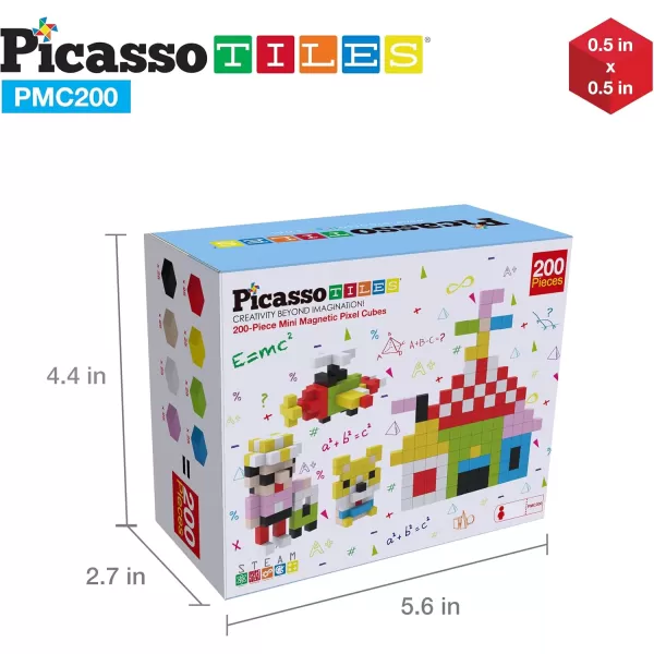 PicassoTiles 05 Pixel Magnetic Puzzle Cube 100 Piece Mix ampamp Match Cubes Sensory Toys STEAM Education Learning Building Block Magnets Children Construction Toy Set Stacking Magnet Creative Kit PMC100200pcs Magnetic Puzzle