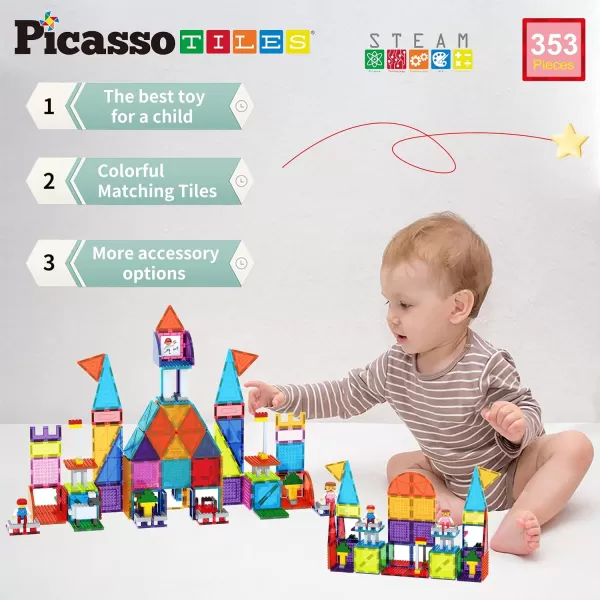 PicassoTiles 12pcs Magnetic Brick Tiles STEM Creative Magnetic Tiles Building Block Set Building Brick Construction Toy Socket Spikes Toys Accessory Educational Imaginative Learning Kit Stacking SetPTL353