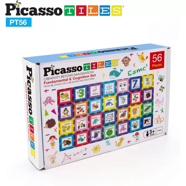 PicassoTiles 56 PCs Animal Speed Matching Game Match Identical Pairs of Animals as Fast as Possible Educational Puzzle Family Activity Board Games with Portable Storage Box for Boys amp Girls Ages 3PT56